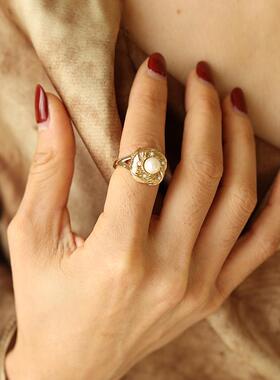 【女神礼物】RC Retro Chic意大利复古时尚首饰 金丝珍珠戒指