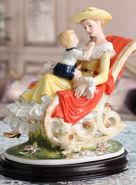 钢琴摆件欧式手工制作精致人物装饰奢华客厅家居工艺品