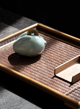 守藏汝山明 有钱兔有前途 卯兔年天青釉汝窑小摆件开片冰裂