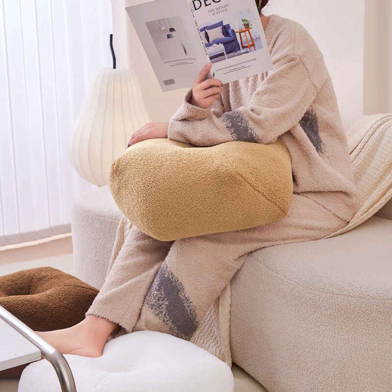 Teddy velvet thickened cushion k autumn and winter floor lazy person sitting cushion balcony bay window tatami sitting post