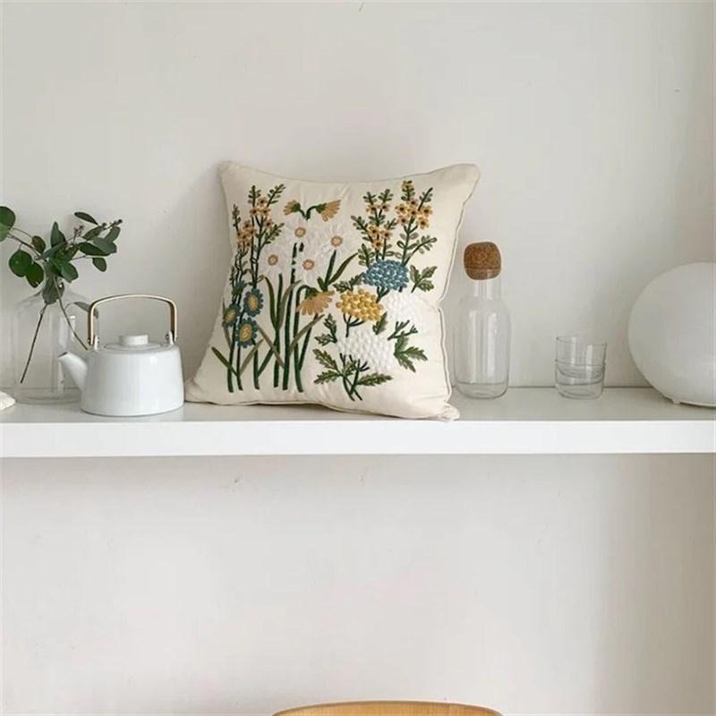 French flower pillow cushion daisy cushion sofa living room lumbar support M balcony bay window pillow case does not contain core