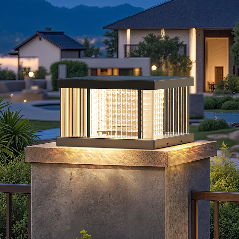 太阳能柱头灯户外别墅院子门柱灯室外围墙灯庭院大门柱子灯接电款 - 图1