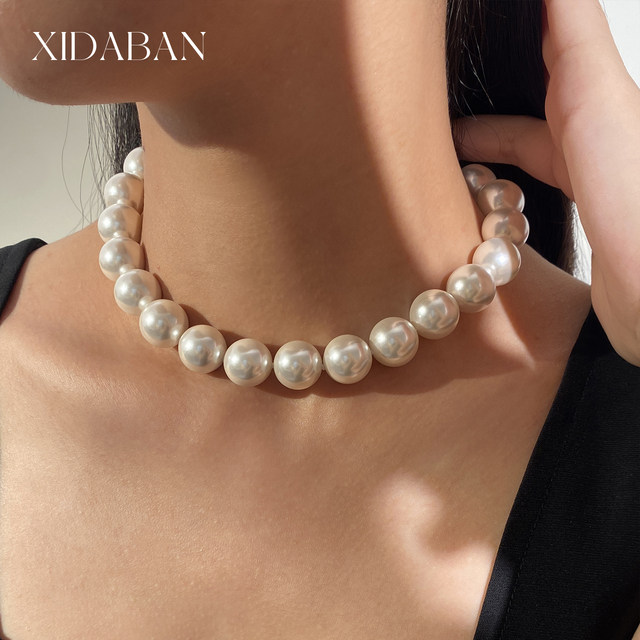 Taipan Aurora Australian White Large Dot Pearl Necklace for Women