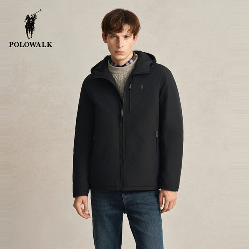 POLOWALK男式连帽羽绒服2025冬季新品轻盈保暖90鸭绒连帽羽绒外套 - 图1