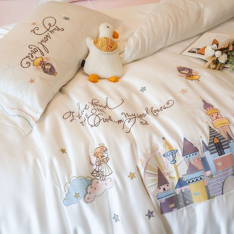 进口120支LF兰精天丝重工高精密绣花拼接床单贴边四件套丝滑裸睡,淘宝优惠券,粉丝福利购,淘宝优惠卷