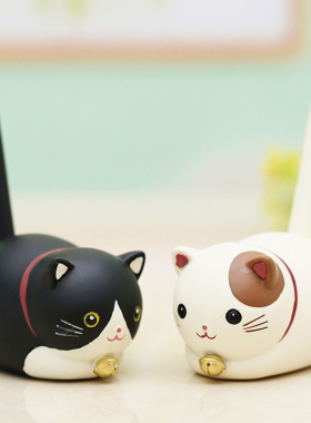 学生送礼猫咪装饰摆件文具可爱懒趣喵笔插笔筒办公桌面生日礼物