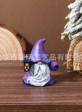 跨境亚马逊新款万圣节白色小矮人创意树脂装饰品摆件花园工艺品小