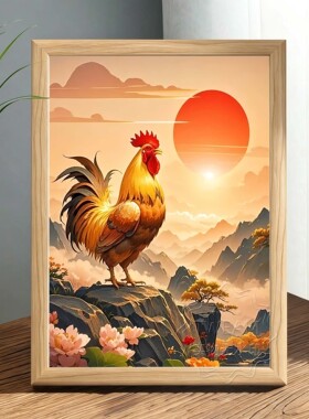 金鸡摆件镇宅吉祥摆台金鸡报喜鸿运当头平安多福高级摆台书房摆件