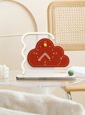 奶油风入户玄关柜时钟摆件装饰品创意静音卧室床头柜钟表摆台式