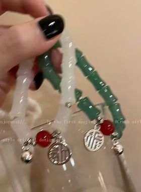 竹节上岸手链女编织手绳幸运手链送闺蜜男友节节高升调节手链