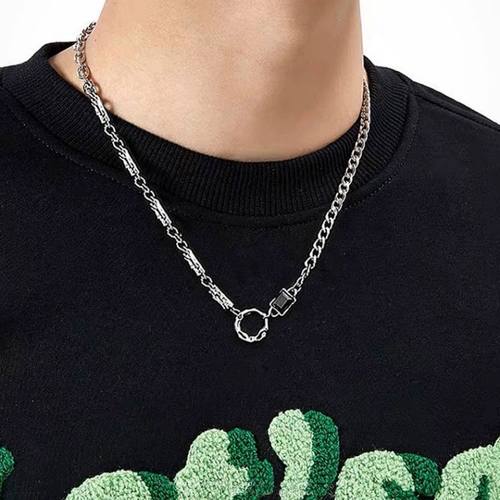 项链男高级感痞帅小众潮牌毛衣链男生女简约百搭嘻哈钛钢男款配饰 - 图3