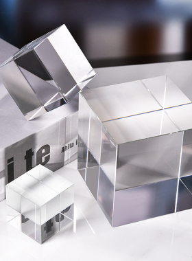 大小号透明水晶方体摆件 正方体方块长方形摄影道具砖块家居装饰