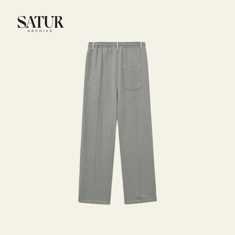 SATUR ARCHIVE2025秋冬新款刺绣松弛舒适宽松版型运动裤 - 图3