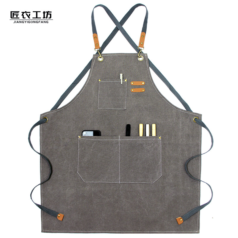 帆布牛仔围裙定制logo画画时尚美甲园艺咖啡奶茶店理发师工作服女,淘宝优惠券,粉丝福利购,淘宝优惠卷