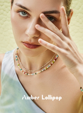 【明星同款】安铂洛利多巴胺项链女淡水珍珠锁骨颈链彩色串珠手链