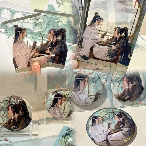 自制魔道祖师动画《听学》系列魏无羡蓝忘机立牌徽章透卡吧唧忘羡 - 图2
