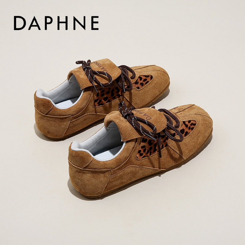 Daphne/达芙妮2025爆款德训鞋冬琥珀流光时尚百搭ins复古出游女鞋 - 图1