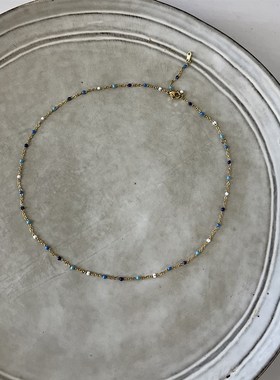 十里间【蓝蓝基础链】甜美小清新简约串珠项链百搭少女锁骨链