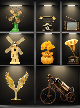 客厅酒柜装饰品摆件家居饰品玄关电视柜子复古红酒架创意小摆设