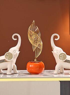 2385事如意柿子摆件发财树摇钱树客厅酒柜新前台台装柜饰品搬家事