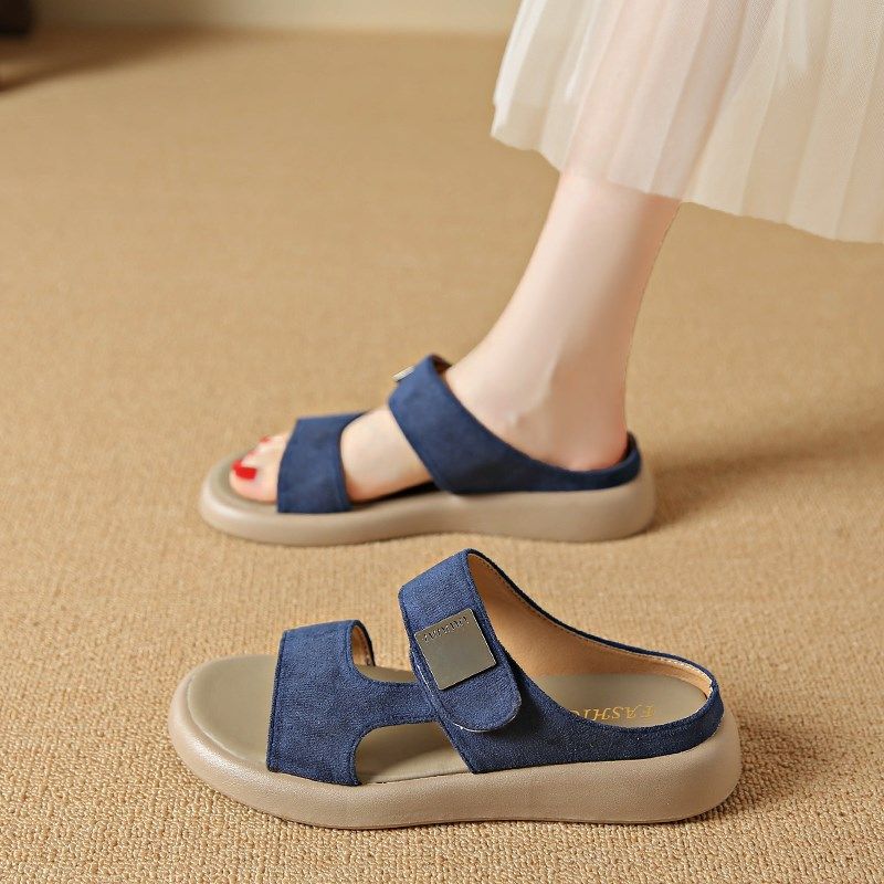 踩屎感休闲凉拖鞋女士夏季外穿孕妇凉鞋大码4L1一43宽胖脚一字拖4,淘宝优惠券,粉丝福利购,淘宝优惠卷