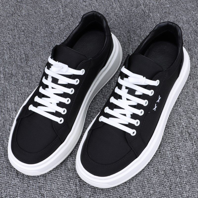 高级感颗粒布男鞋潮流厚底一脚y蹬透气帆布鞋日常白底透气休闲板,淘宝优惠券,粉丝福利购,淘宝优惠卷