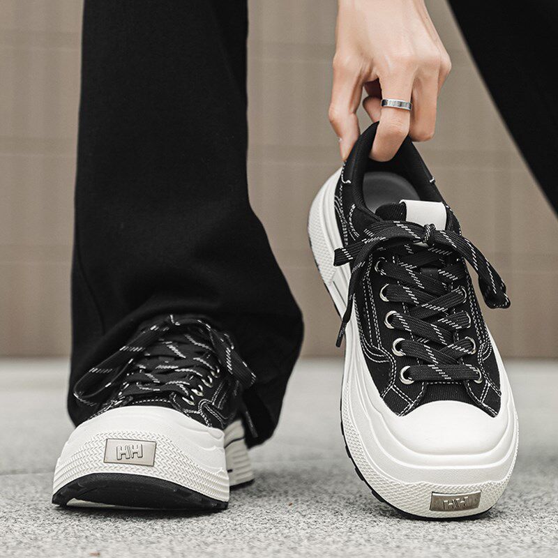 布鞋男款2025新款潮流休闲鞋z夏季透气板鞋小众厚底百搭高级感男,淘宝优惠券,粉丝福利购,淘宝优惠卷