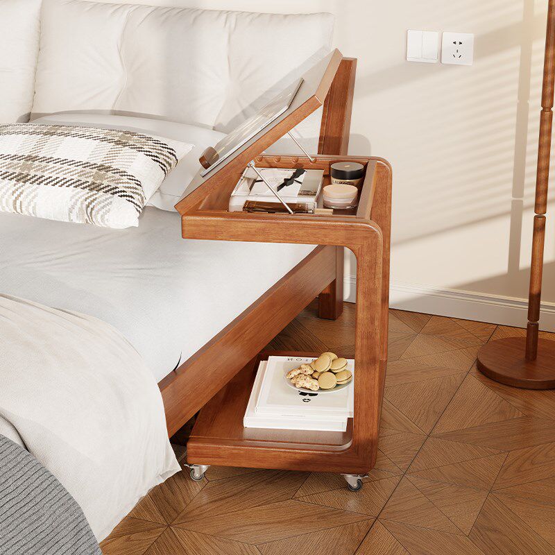 床边桌可移动电脑桌带轮实木床头置物桌倾L斜桌沙发边几儿童学习,淘宝优惠券,粉丝福利购,淘宝优惠卷