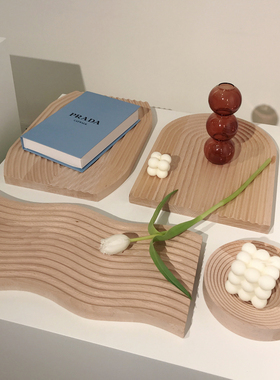 韩国实木纹拍照陈列香薰置物砧板桌面拍摄文艺几何日式简约背景板