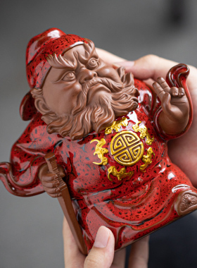 钟馗摆件天师陶瓷雕像禅意家居玄关办公室桌面中式装饰工艺礼品摆