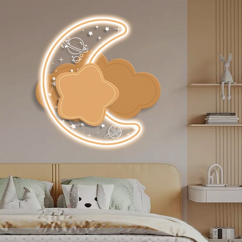 卡通儿童房装饰画男孩女孩房间led灯画高级感卧室床头壁灯挂画,淘宝优惠券,粉丝福利购,淘宝优惠卷