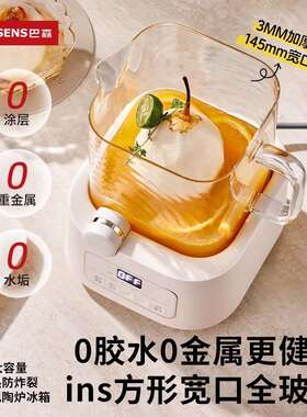 巴森小方炖全玻璃养生壶D5恒温家用多功能办公室小型电陶炉煮花茶