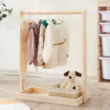 Детская вешалка из натурального дерева, простая система хранения для детского сада для кровати