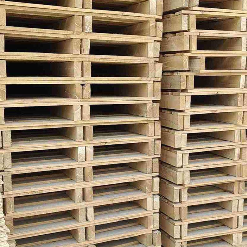 四面进叉木托盘实木松木熏蒸出口仓库叉车物流运输胶合板木托盘 - 图0