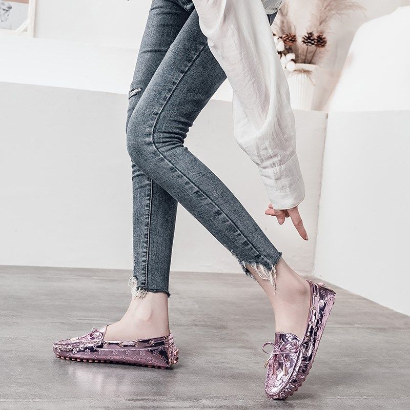 平底豆豆鞋女202n2春秋季新款韩版百搭防滑孕妇社会驾车漆皮单鞋,淘宝优惠券,粉丝福利购,淘宝优惠卷