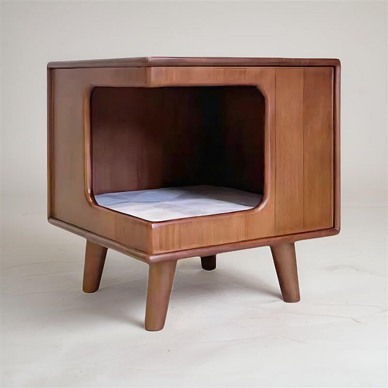 实木猫窝床头柜橡胶木猫凳子人猫共用板凳冬天保暖半封闭猫咪别墅,淘宝优惠券,粉丝福利购,淘宝优惠卷