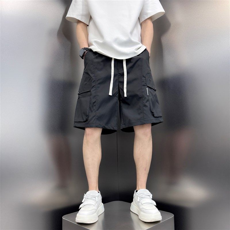 夏季薄款凉感速干短裤宽松工装大口袋五分裤男美式休闲户外沙滩裤,淘宝优惠券,粉丝福利购,淘宝优惠卷