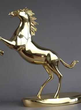 铜马桌面摆件办公室书桌玄关乔迁新居送礼轻奢现代创意铜生肖马