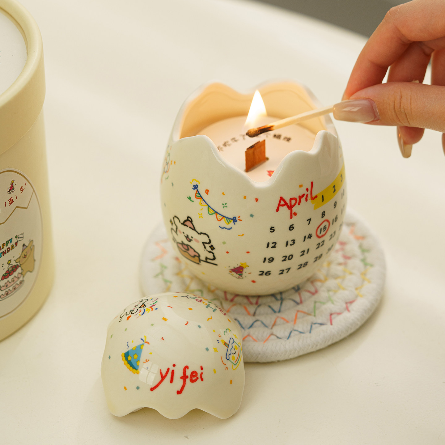 闻语生日蛋小众高级实用香薰蜡烛送女生闺蜜diy有意义的生日礼物