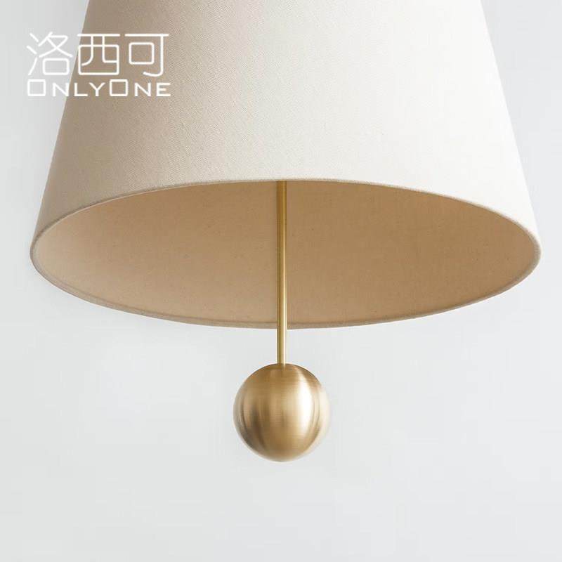 洛西可 法式复古亚麻布艺吊灯 中古简约餐厅客厅卧室岛台灯具,淘宝优惠券,粉丝福利购,淘宝优惠卷