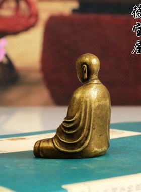 黄铜地藏菩萨佛像小号随身口袋佛地藏王菩萨像铜佛像复古实心纯铜