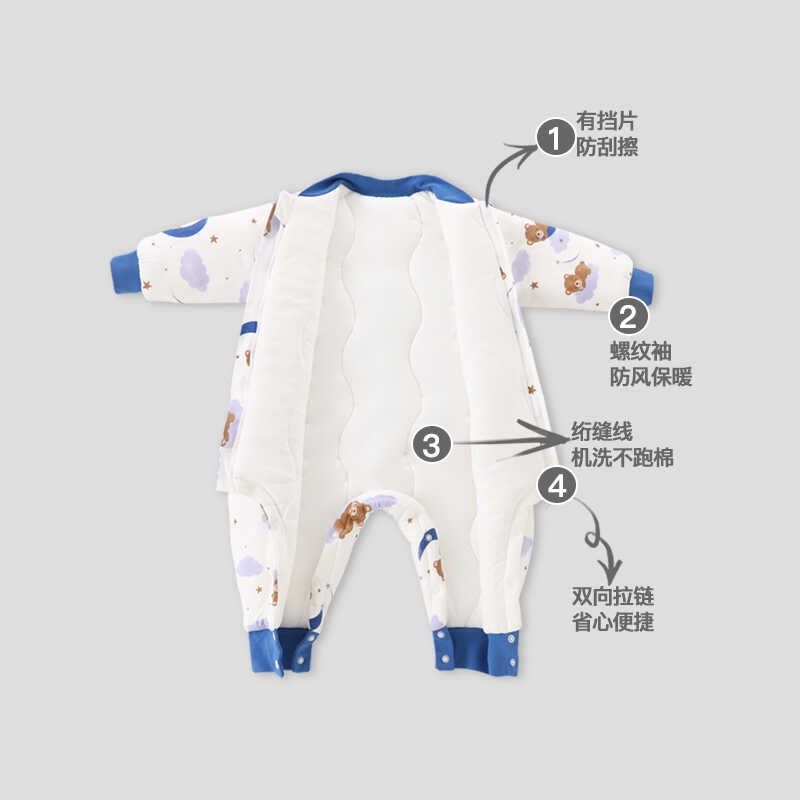 婴儿睡袋夹棉冬季分腿宝宝儿童小孩防踢被四季通用加厚连体秋冬款,淘宝优惠券,粉丝福利购,淘宝优惠卷