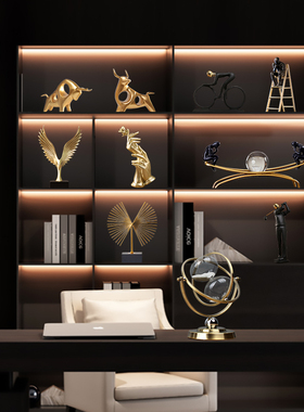 办公室摆件领导高档客厅家居软装饰品柜子书柜酒柜招财轻奢工艺品