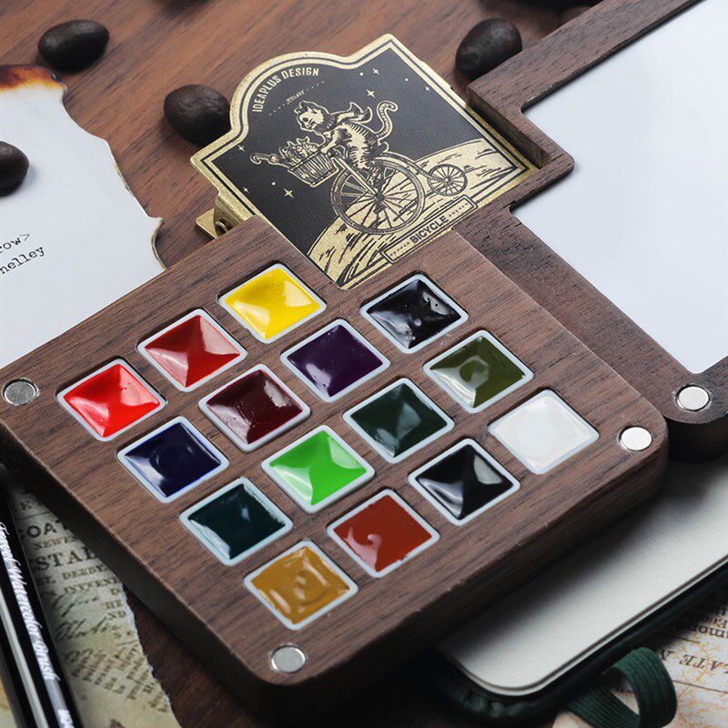 胡桃木橡木迷你水彩颜料固体水彩色史明克荷尔拜因便携旅行装,淘宝优惠券,粉丝福利购,淘宝优惠卷