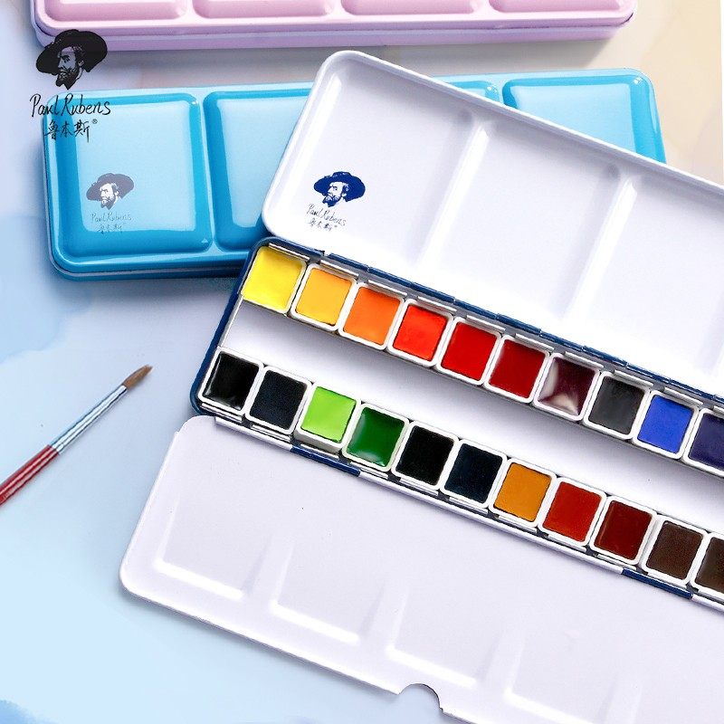 鲁本斯固体水彩颜料装新款珠光色粼光官配色美术学生,淘宝优惠券,粉丝福利购,淘宝优惠卷