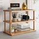 Desktop storage shelf partition multi-layer heightened small table adjustable countertop thickened wood and bamboo storage rack