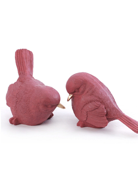 纯色爱小鸟样板间儿童房动物软装饰品砂岩石雕刻工艺品