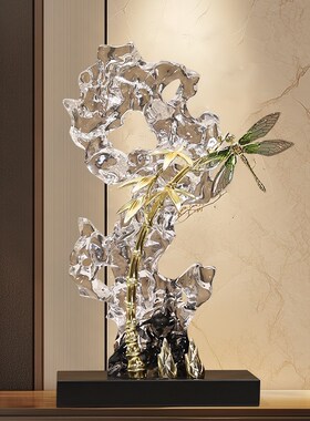 太湖石摆件青云直上时p来运转新中式玄关客厅电视酒柜家居软装饰