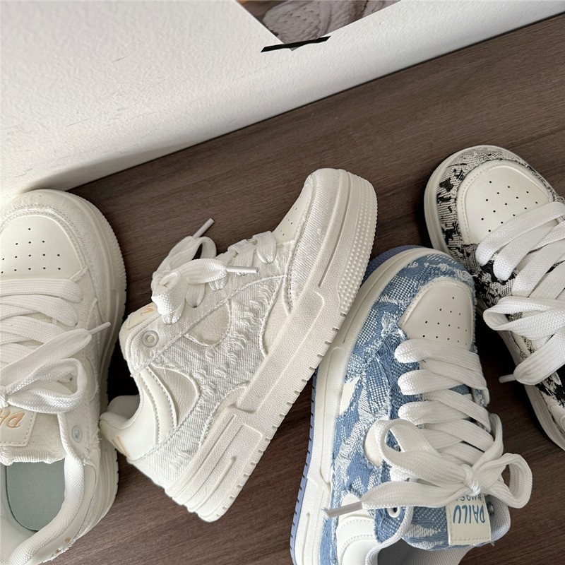 喜叔 小众风厚底小n白鞋国潮男女百搭面包鞋学生运动滑板鞋子,淘宝优惠券,粉丝福利购,淘宝优惠卷