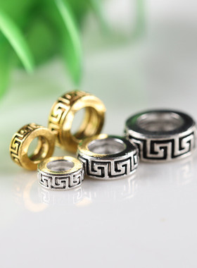 新款藏银长城纹万字卍字合金银隔片星月金刚菩提DIY配饰垫片